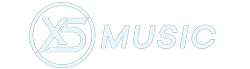 logotipo Loja X5 Music instrumentos musicais